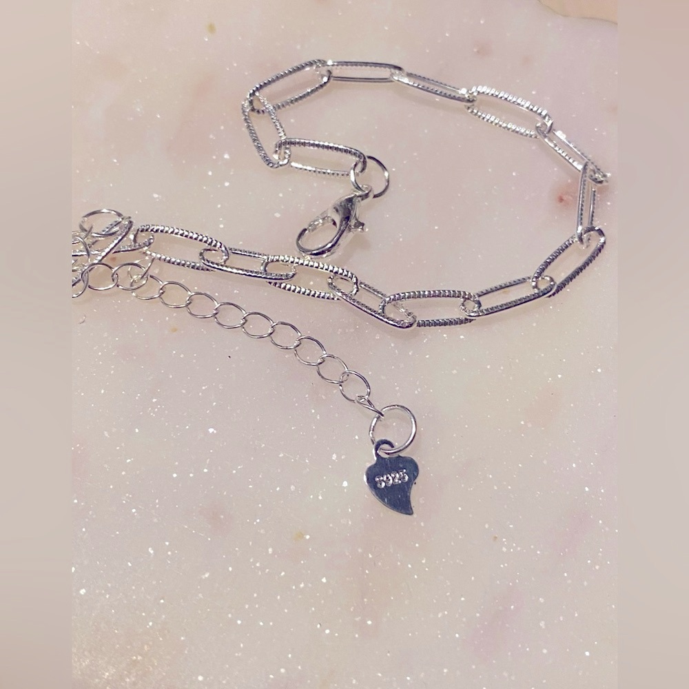 BN 925 Stamped Sterling Silver Chain Bracelet with lobster clasp closure - Picture 4 of 8
